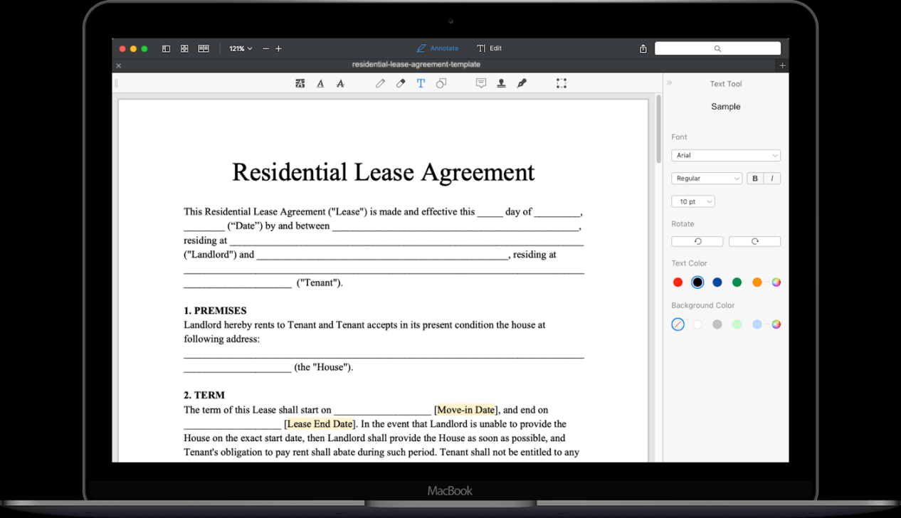 Free Residential Lease Template  Rental Agreement PDF