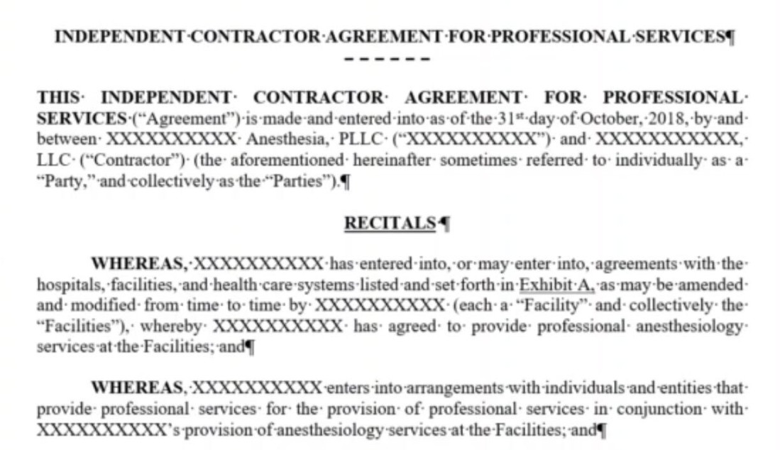 Free Sample Medical Employment Contract Review - William Sullivan