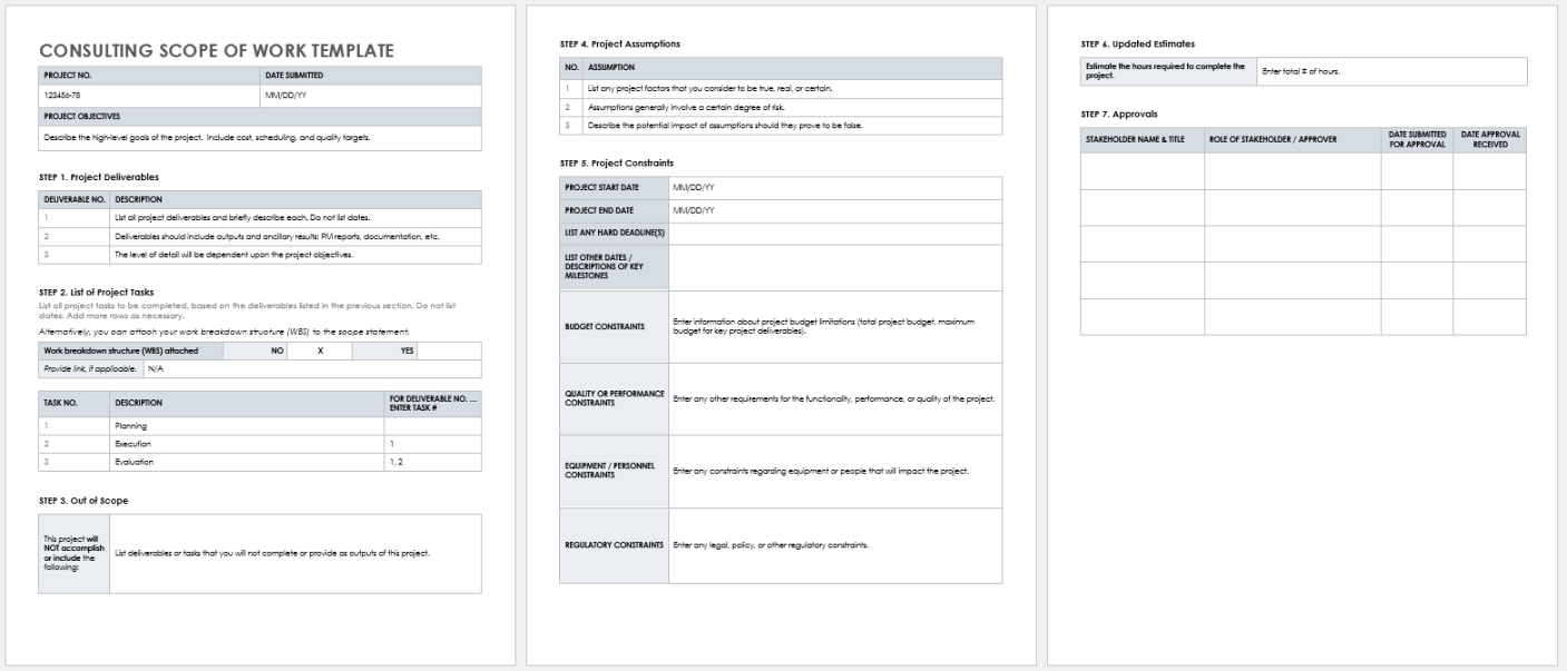 Free Scope of Work Templates  Smartsheet