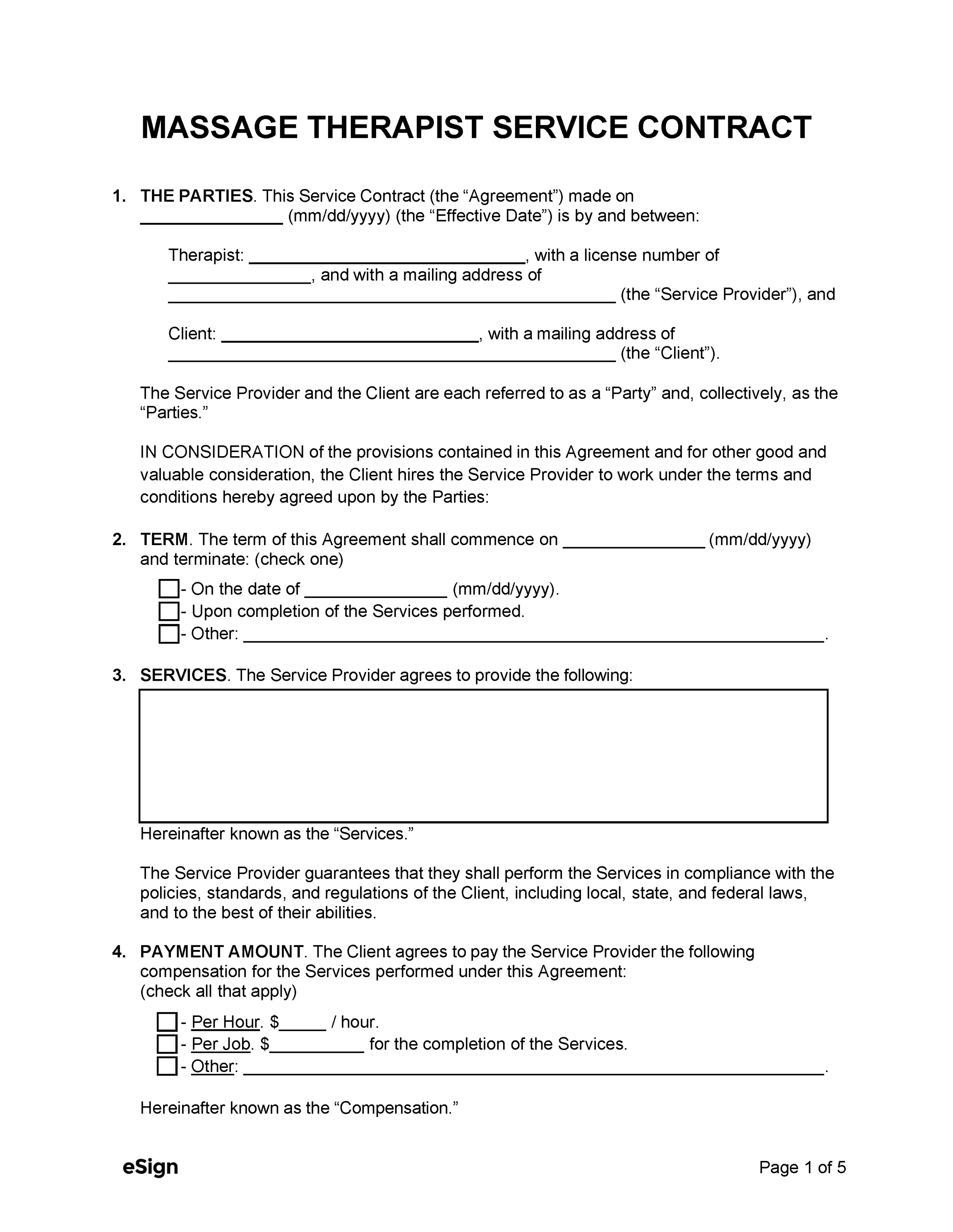 Free Service Contract Templates ()  PDF  Word