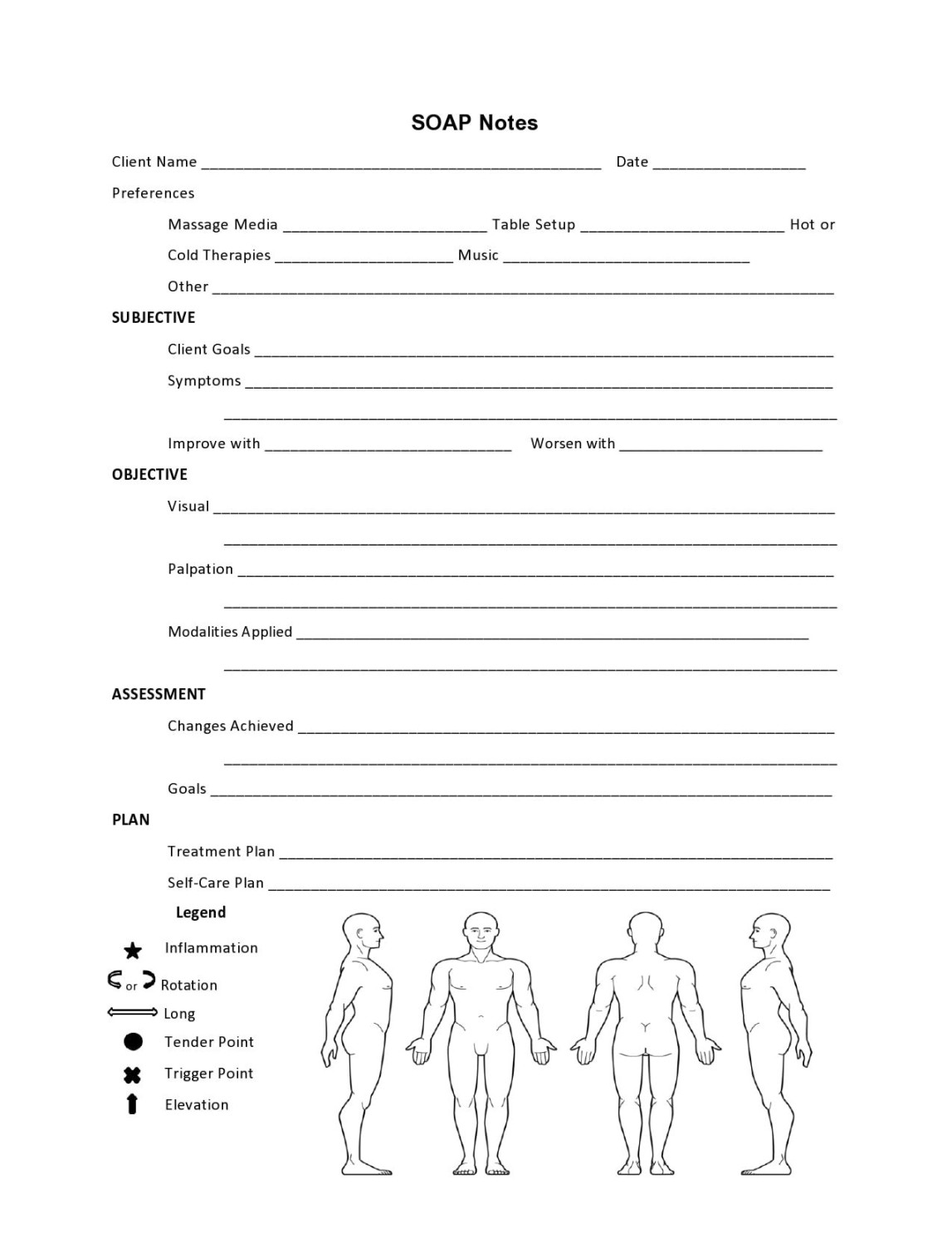 Free Soap Notes For Massage Therapy Templates