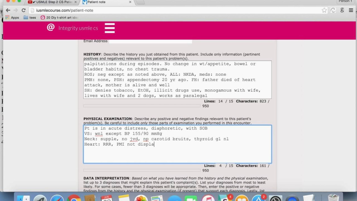 FREE STEP  PATIENT NOTE PRACTICE: Chest Pain - YouTube