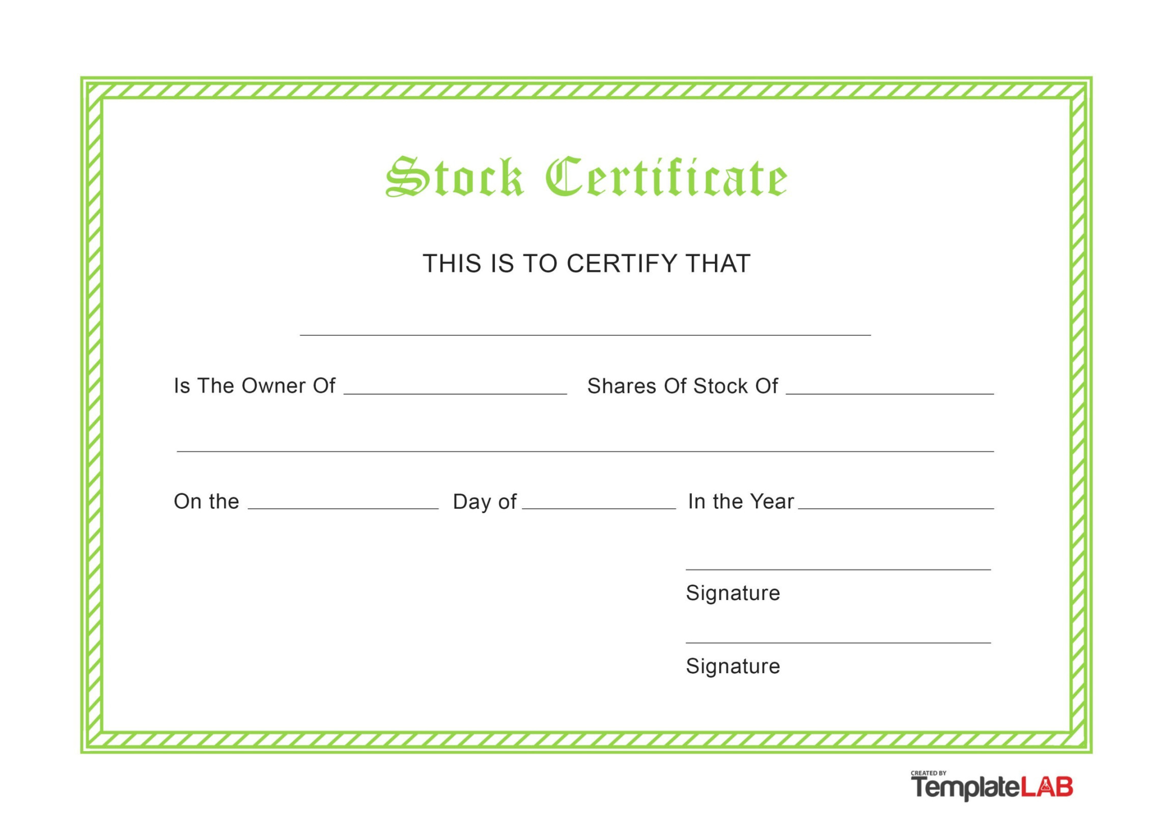 Free Stock Certificate Templates (Word, PDF) ᐅ TemplateLab