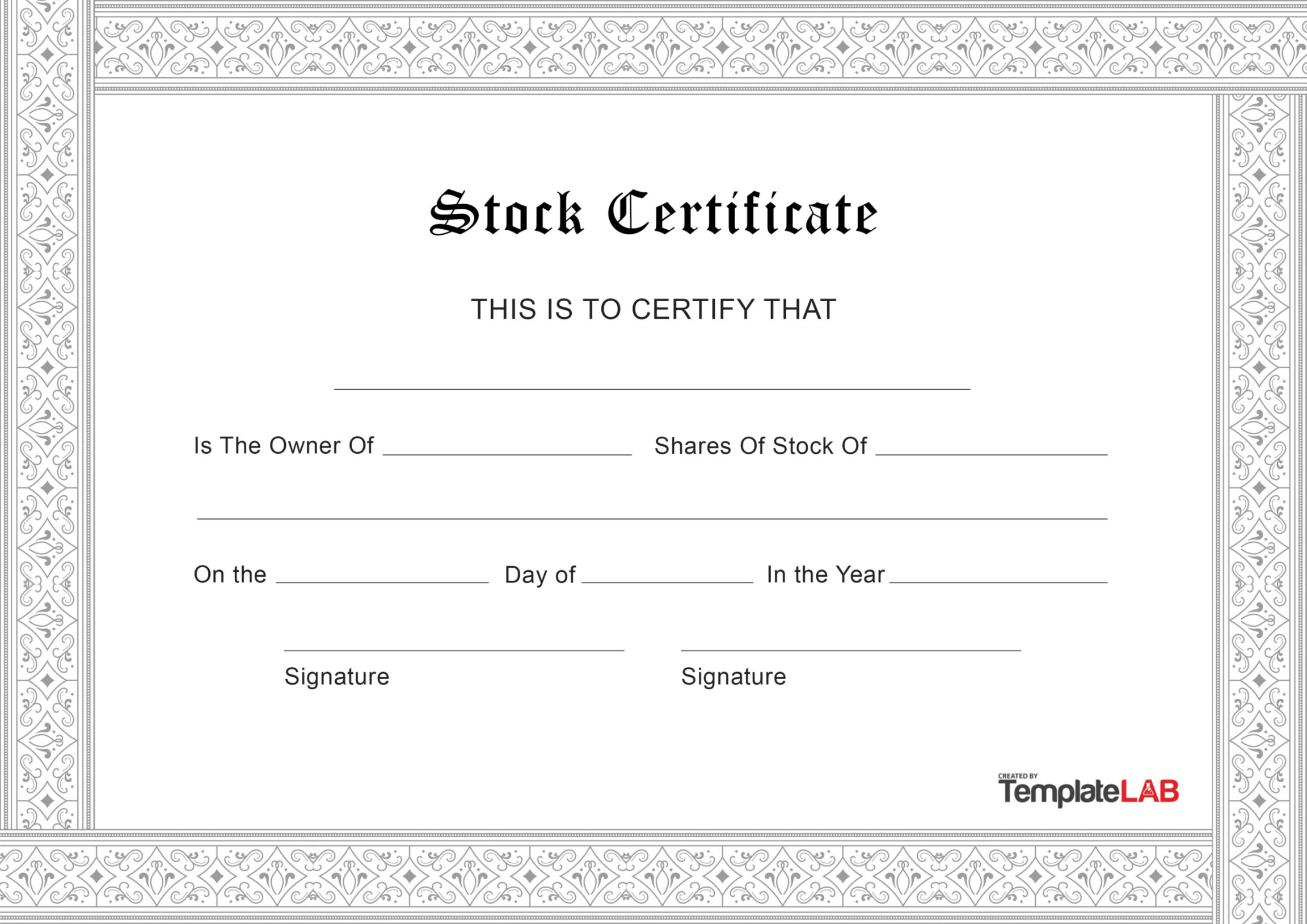 Free Stock Certificate Templates (Word, PDF) ᐅ TemplateLab