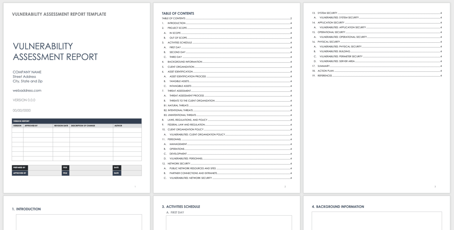 Free Vulnerability Assessment Templates  Smartsheet