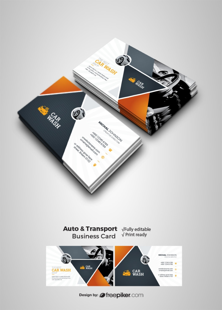 Freepiker  auto & transport business card with triangle shape