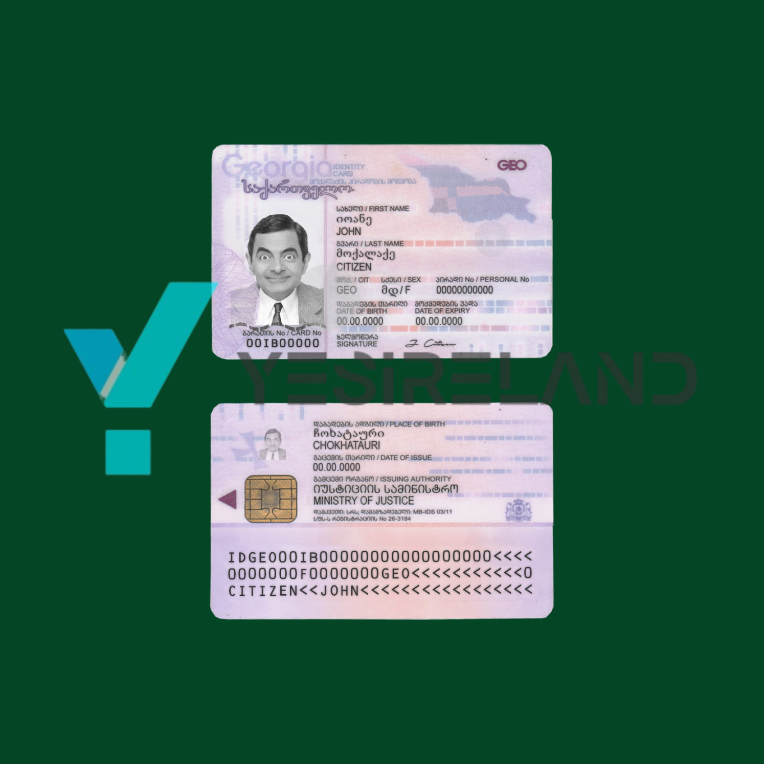 Georgia ID Card Full Editable PSD Template