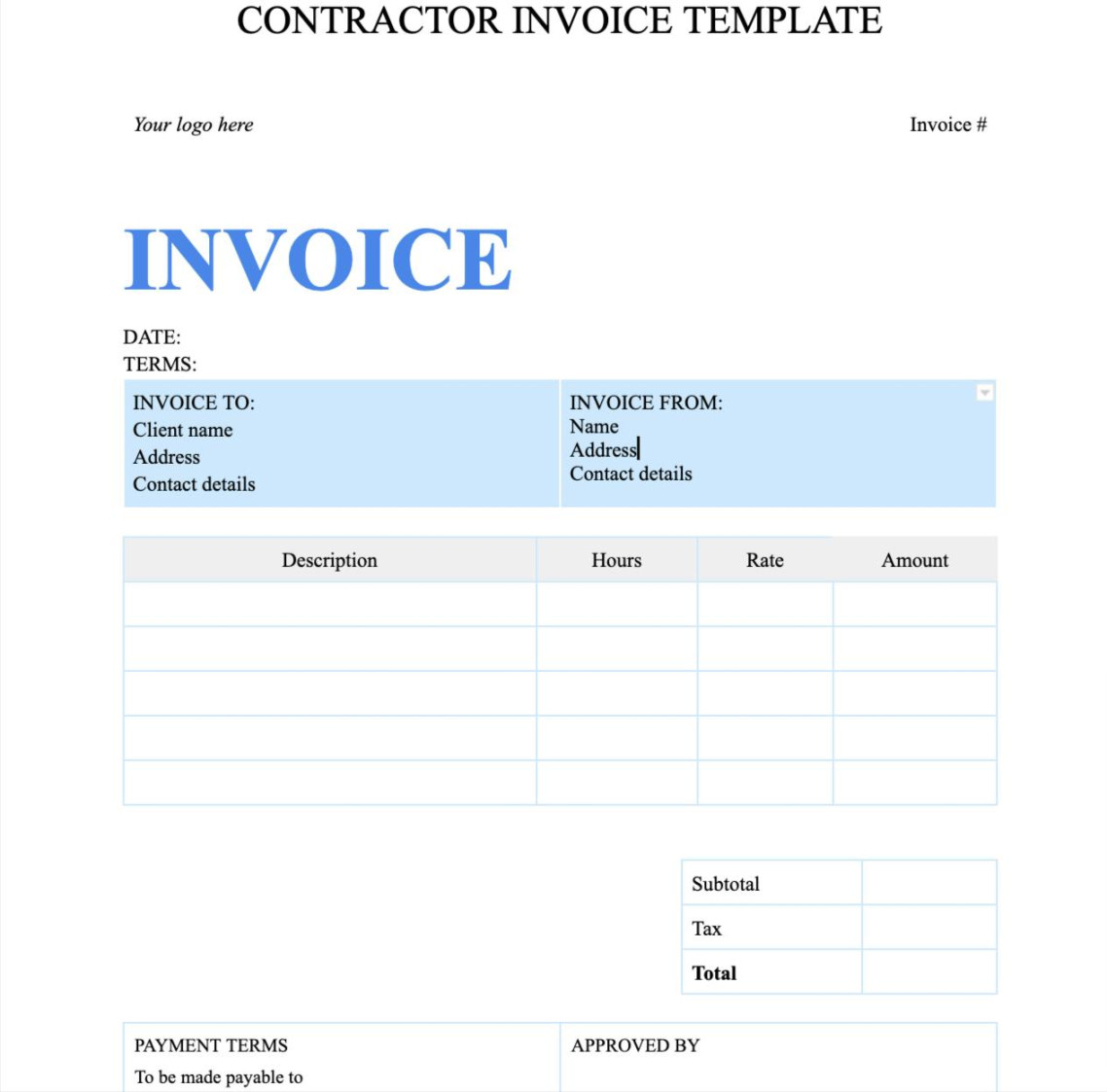 Google Docs Invoice Templates [Instant Download]