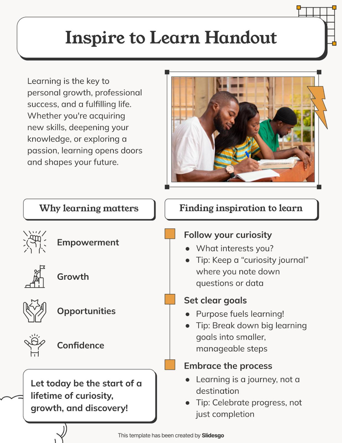 Higher Learning Handout Template