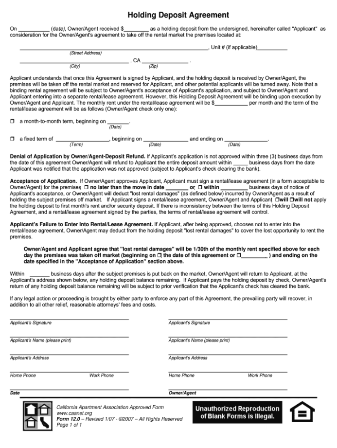 Holding deposit agreement template: Fill out & sign online  DocHub