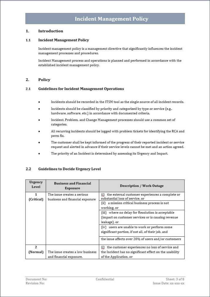 Incident Report Template – ITSM Docs - ITSM Documents & Templates