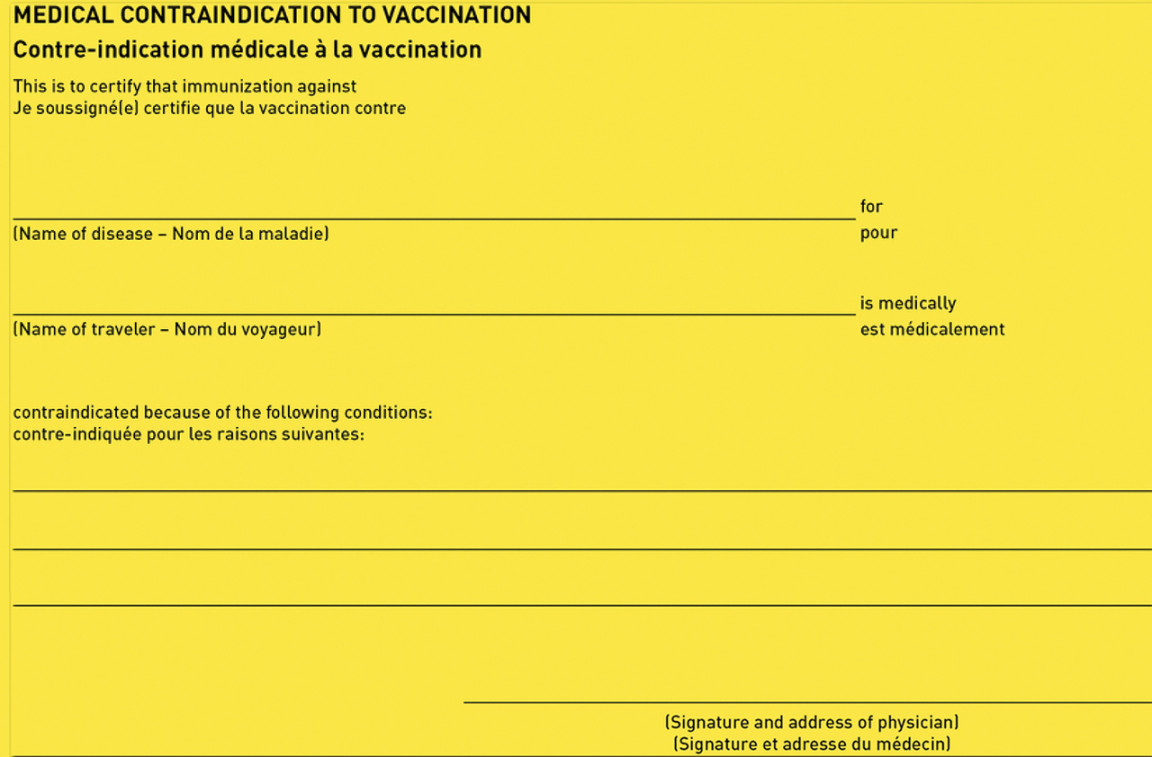 International Certificate of Vaccination or Prophylaxis (ICVP