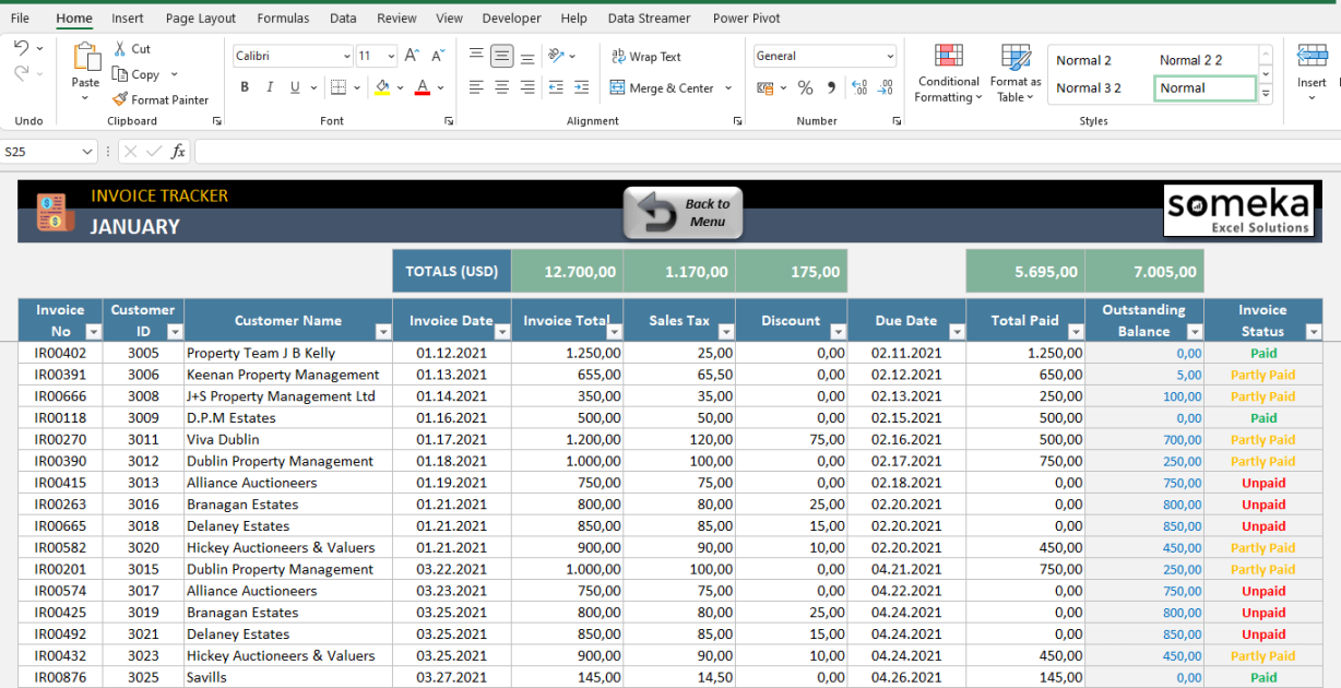 Invoice Tracker Excel Template