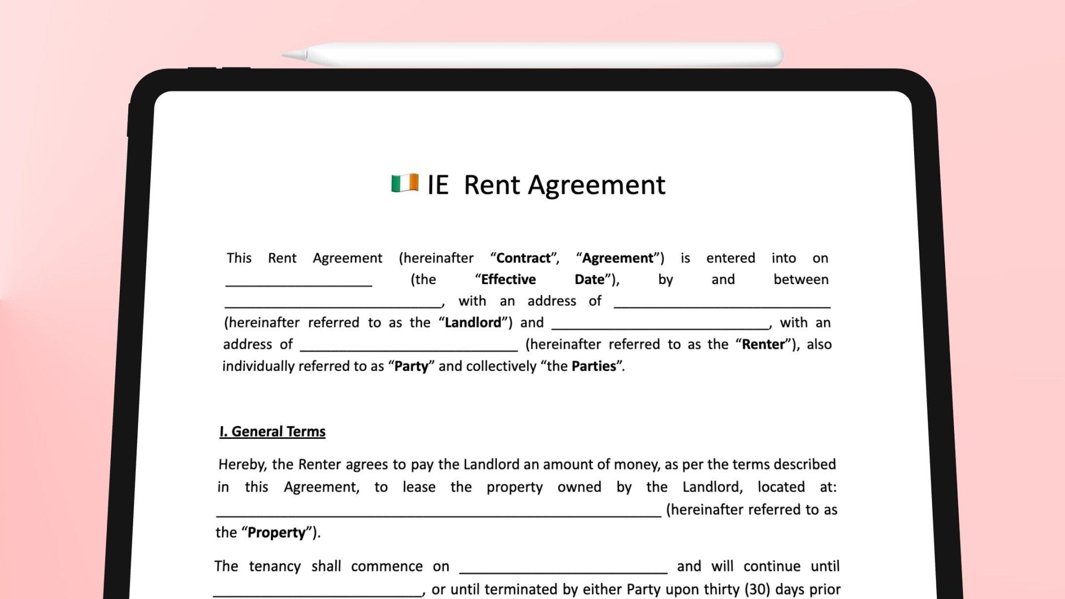 Ireland: Rent Agreement Template (Free) - SignHouse