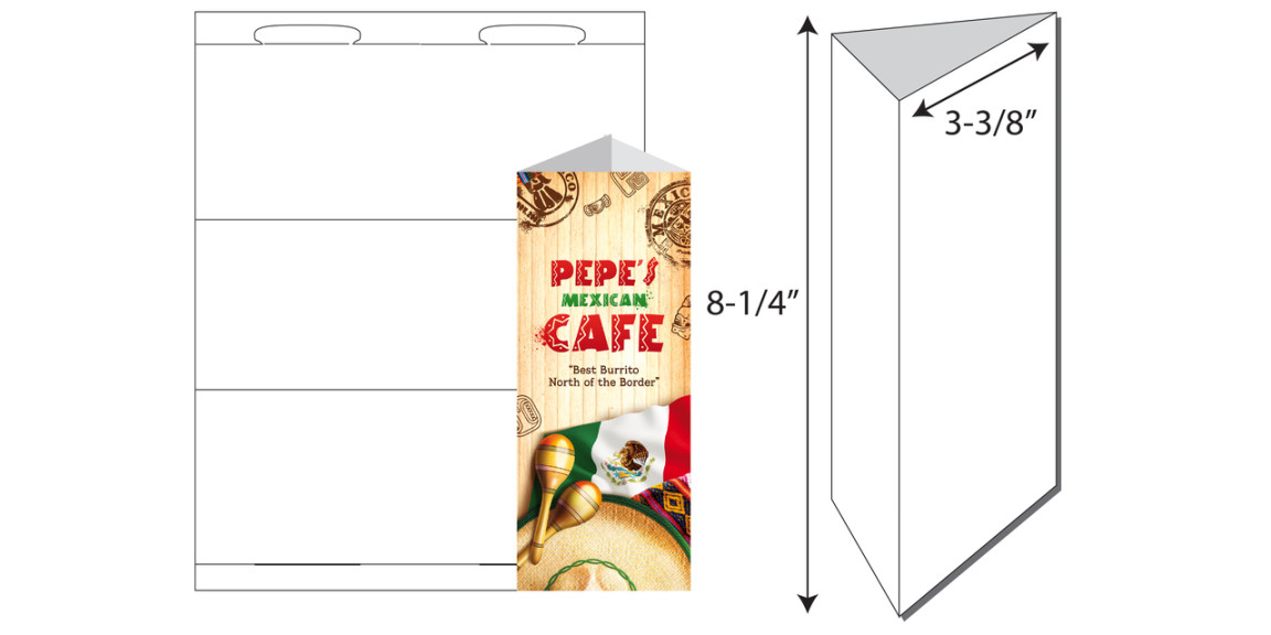 Item NTW-: -Up  /" x  /" Tri-Fold Table Tent Paper  /