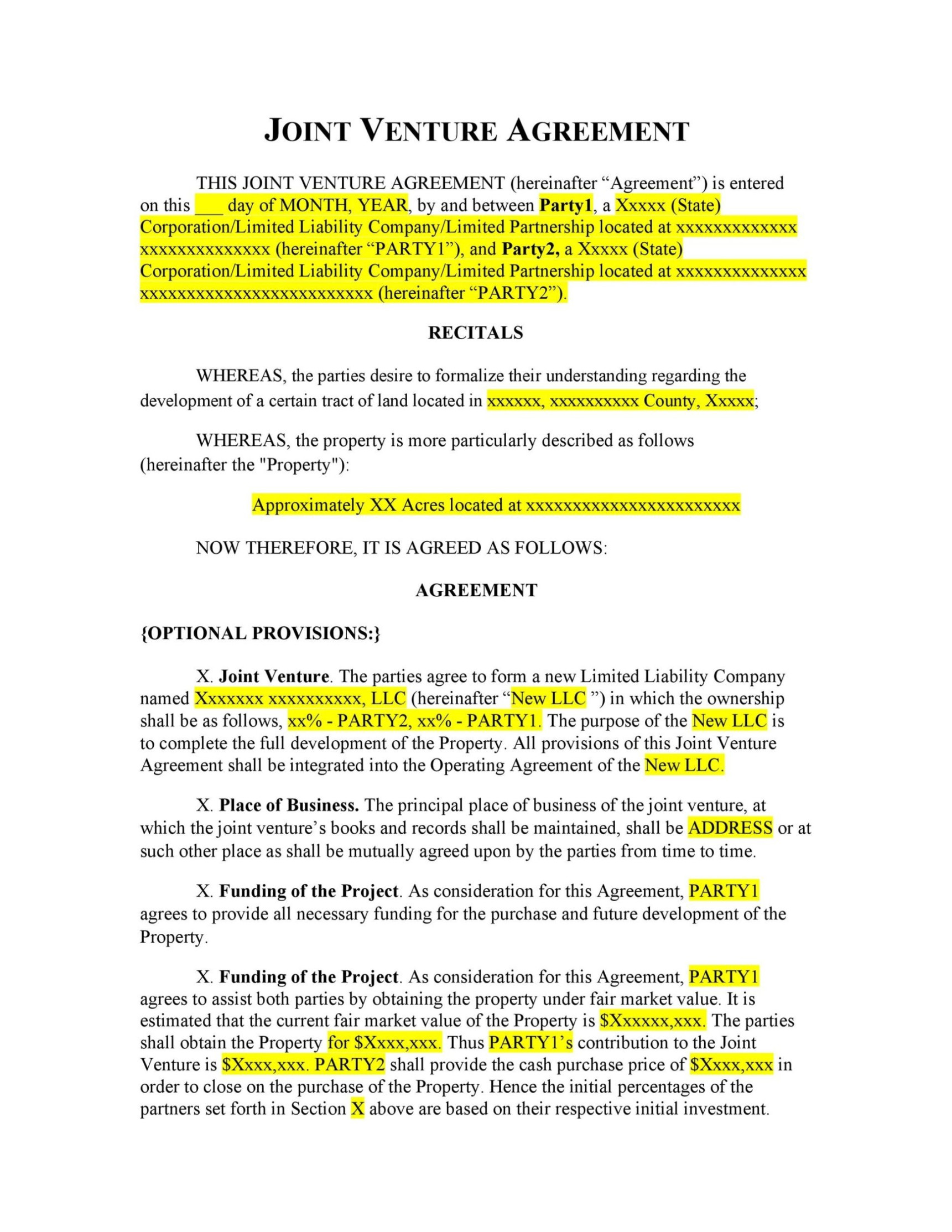 Land Promotion Agreement Template