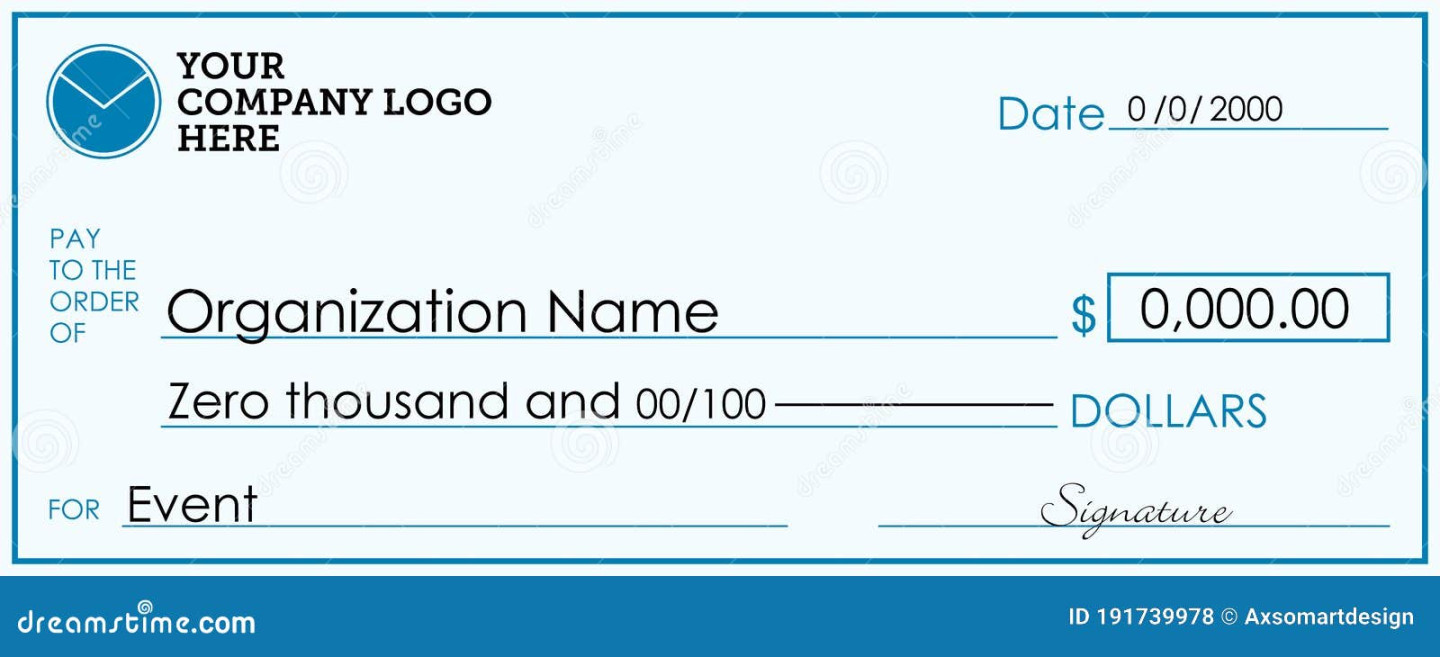 Large Presentation Check Template  Giant Check for Fundraisers