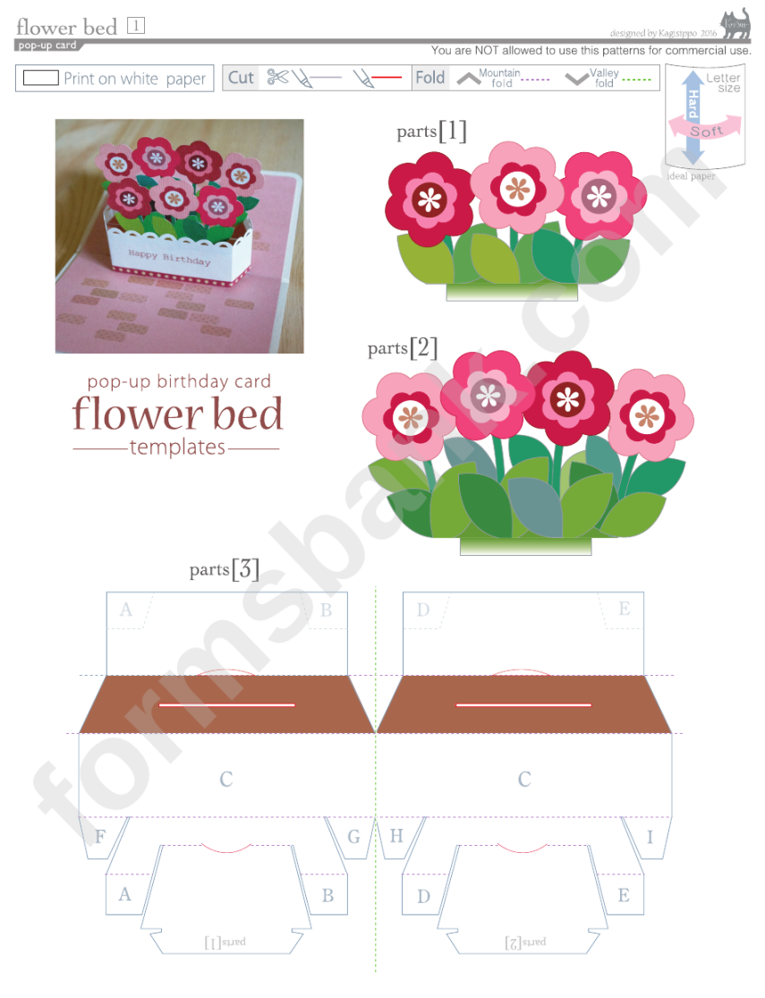 Looking for a Flower Bed Pop-Up Card Template? Download it for free!