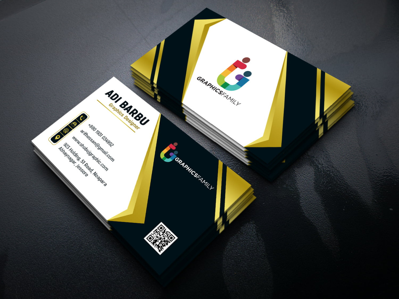 Luxurious Business Card Design Free PSD Template – GraphicsFamily