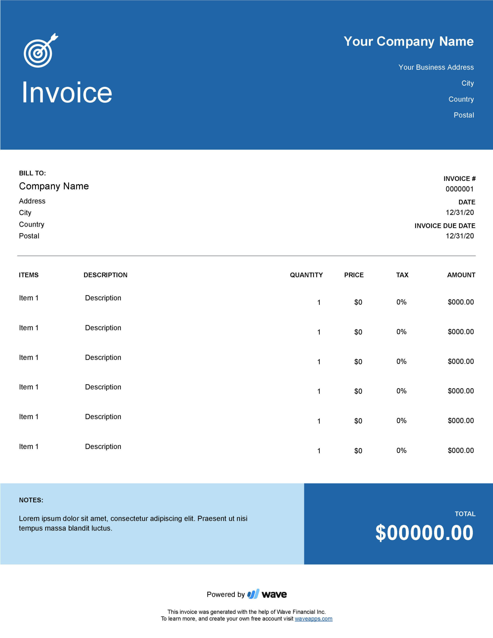 Marketing Invoice Template - Free Download