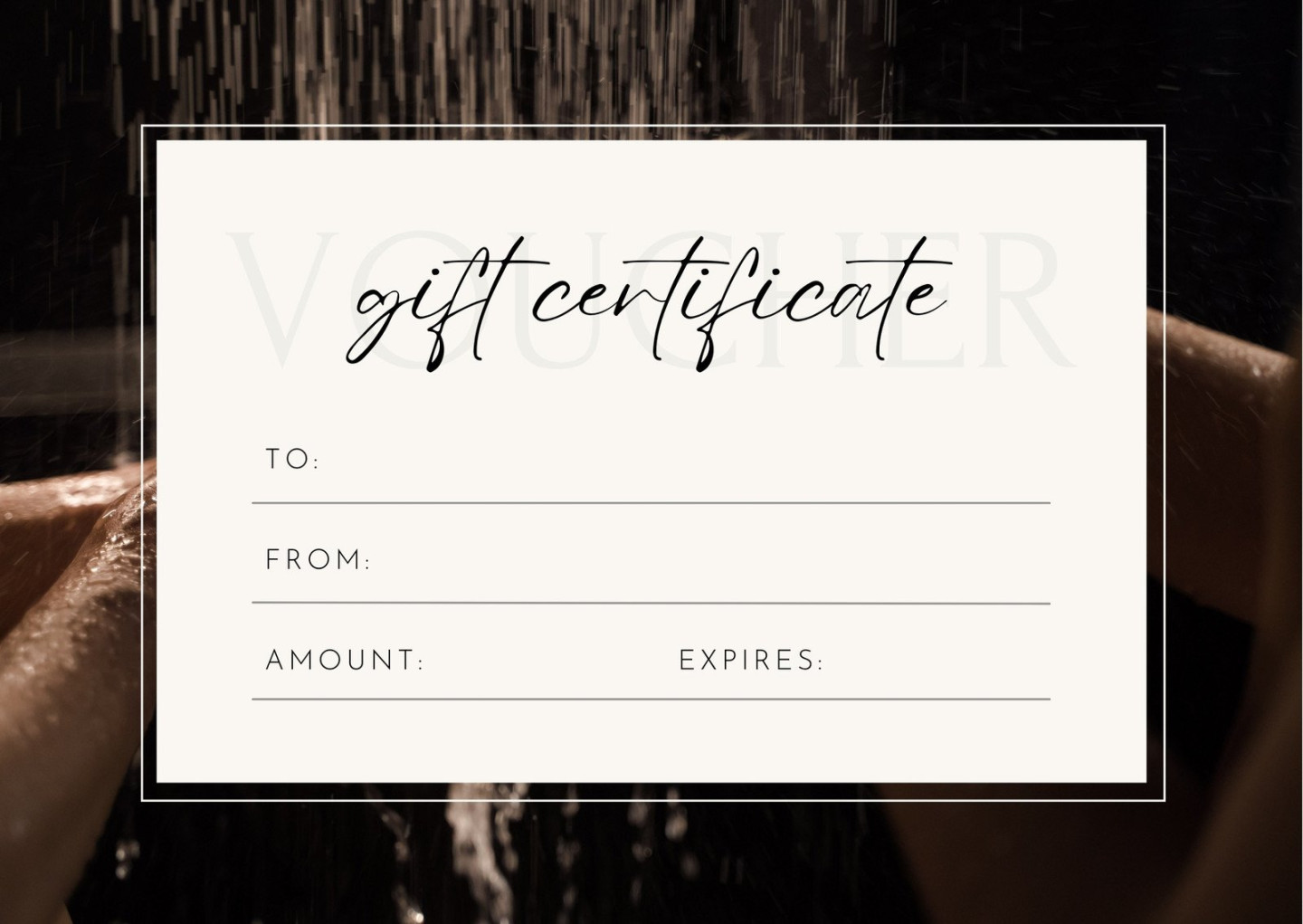 Massage gift discount card