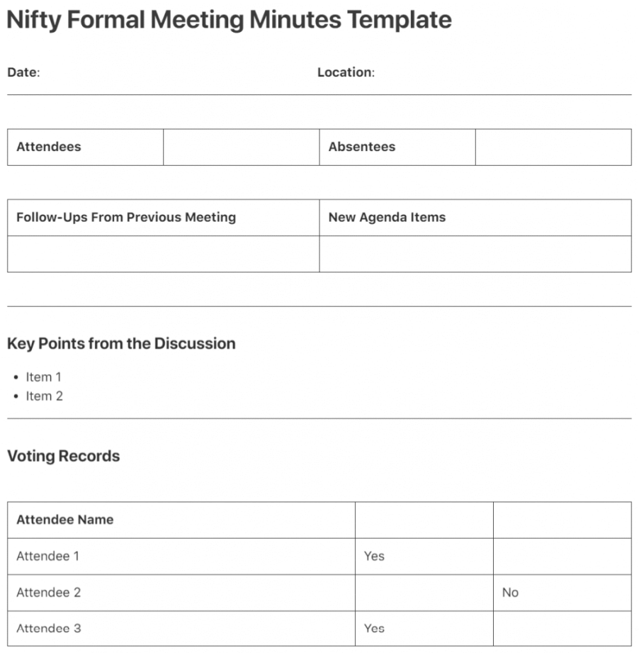 Meeting Notes Templates to Stay Organized  Nifty