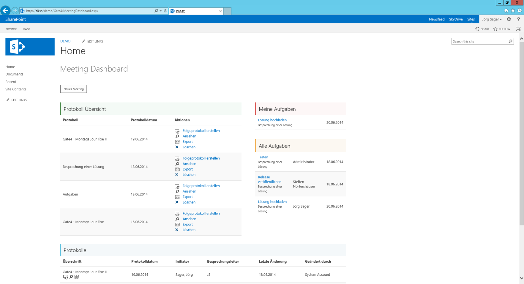 Meetings mit SharePoint verwalten › Gate