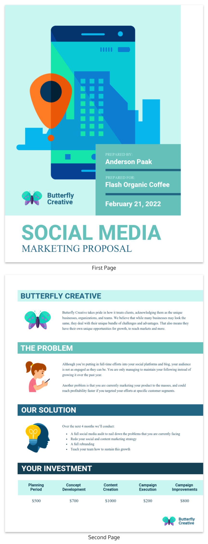 Modern Social Media Proposal Template - Venngage