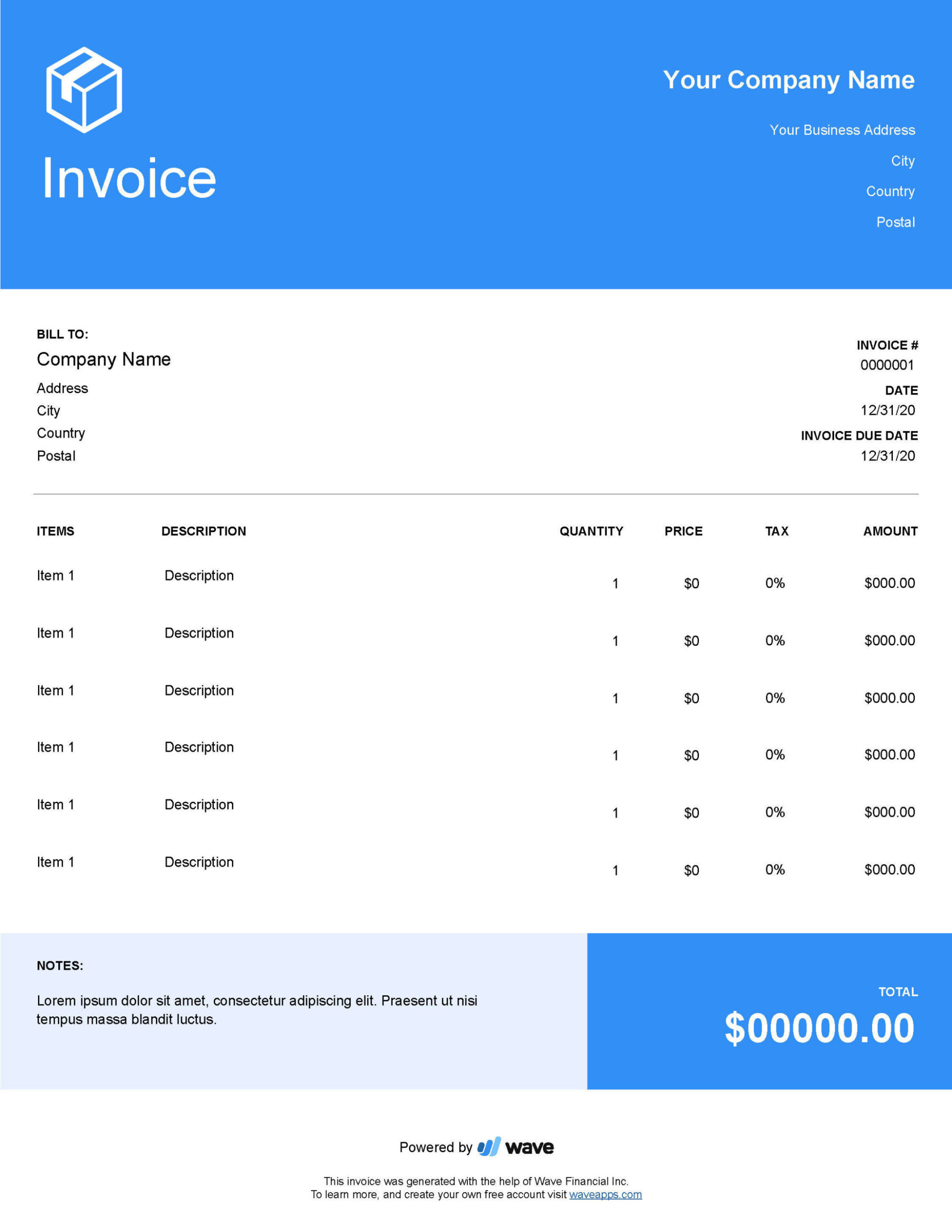 Moving Company Invoice Template - Free Download