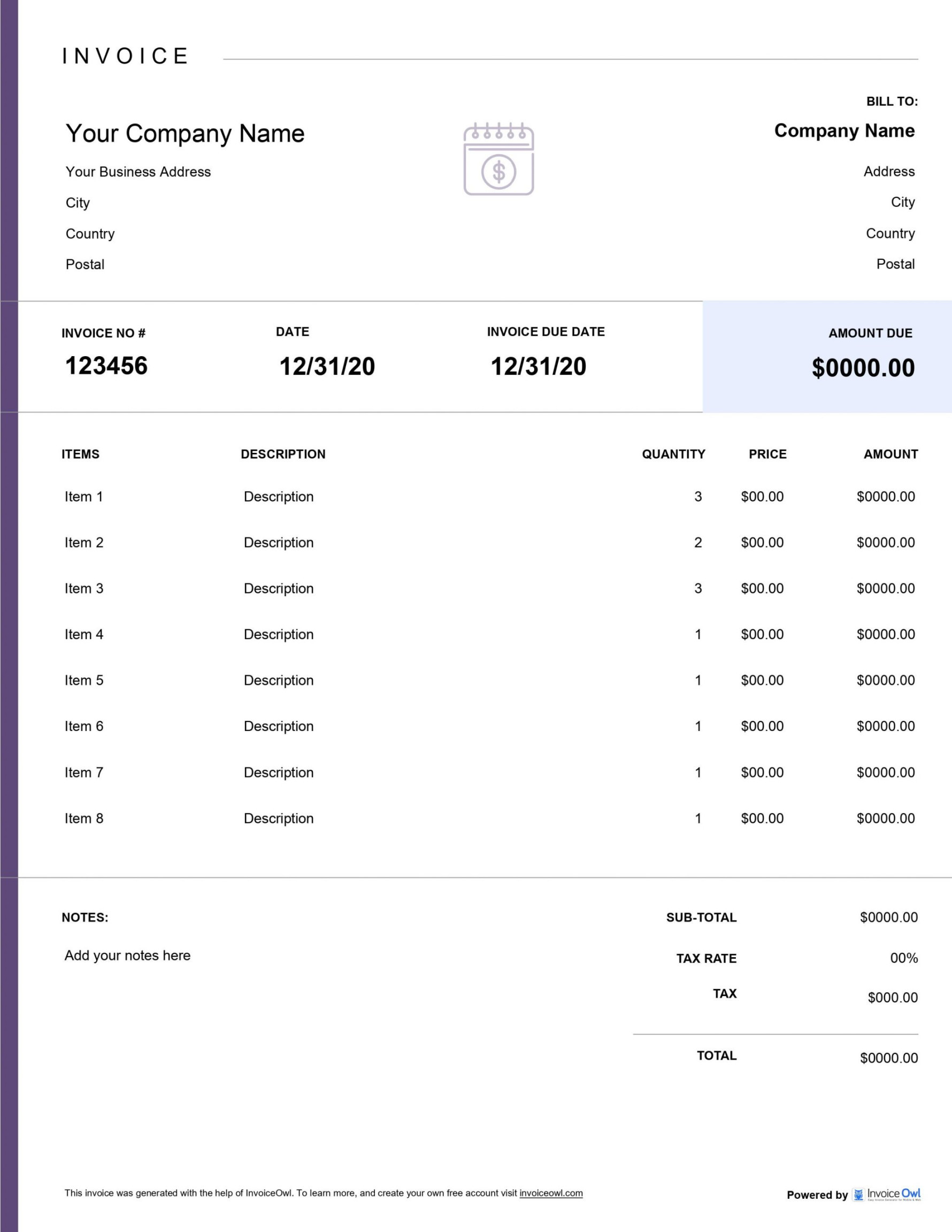 Net  Invoice Template [Free Download in Word, Excel, and PDF]