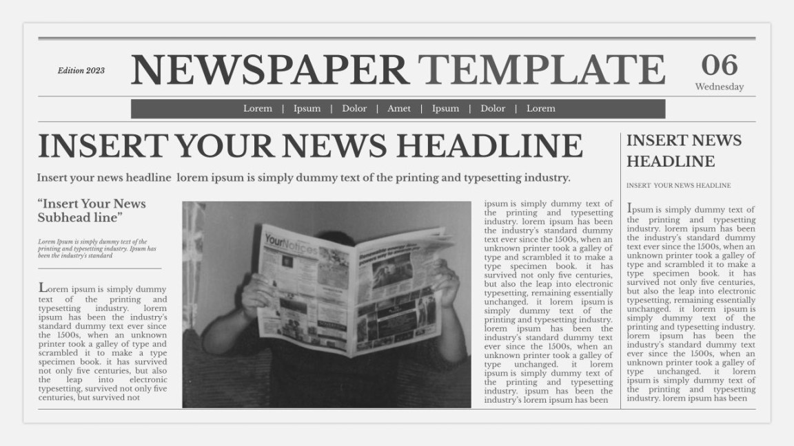 Newspaper Template For Powerpoint - SlideKit