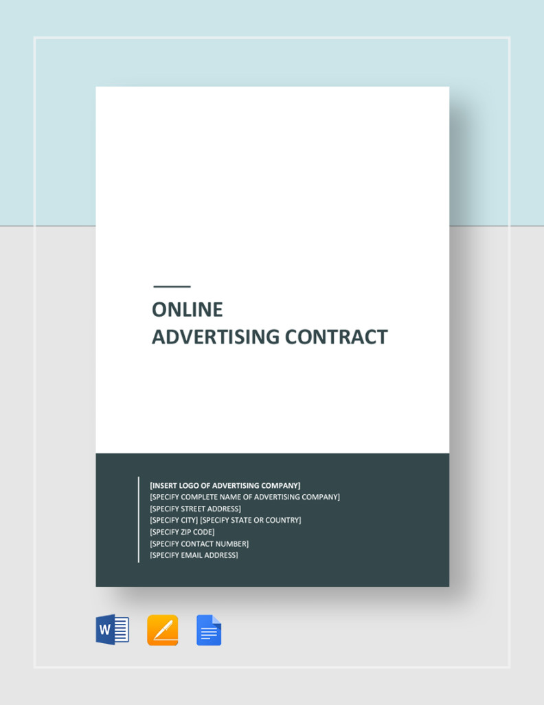 Online Advertising Contract Template in Google Docs, Word, Pages