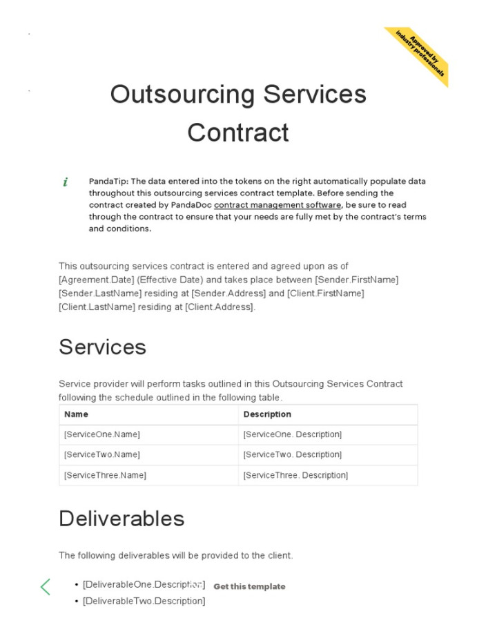 Outsourcing Services Contract - Pandadoc  PDF  Non Disclosure