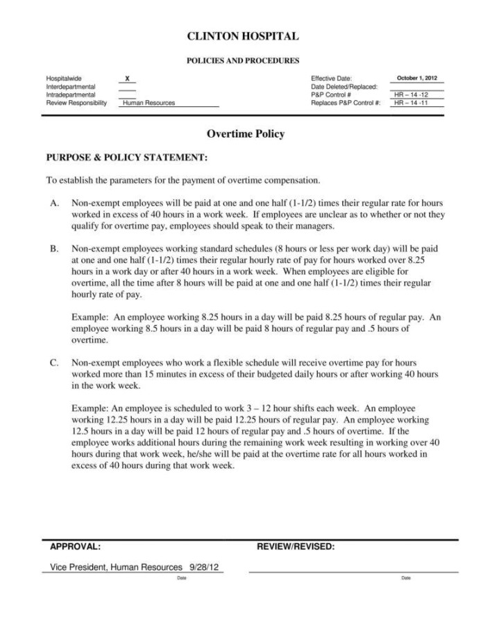 + Overtime Policy Templates - PDF, DOC