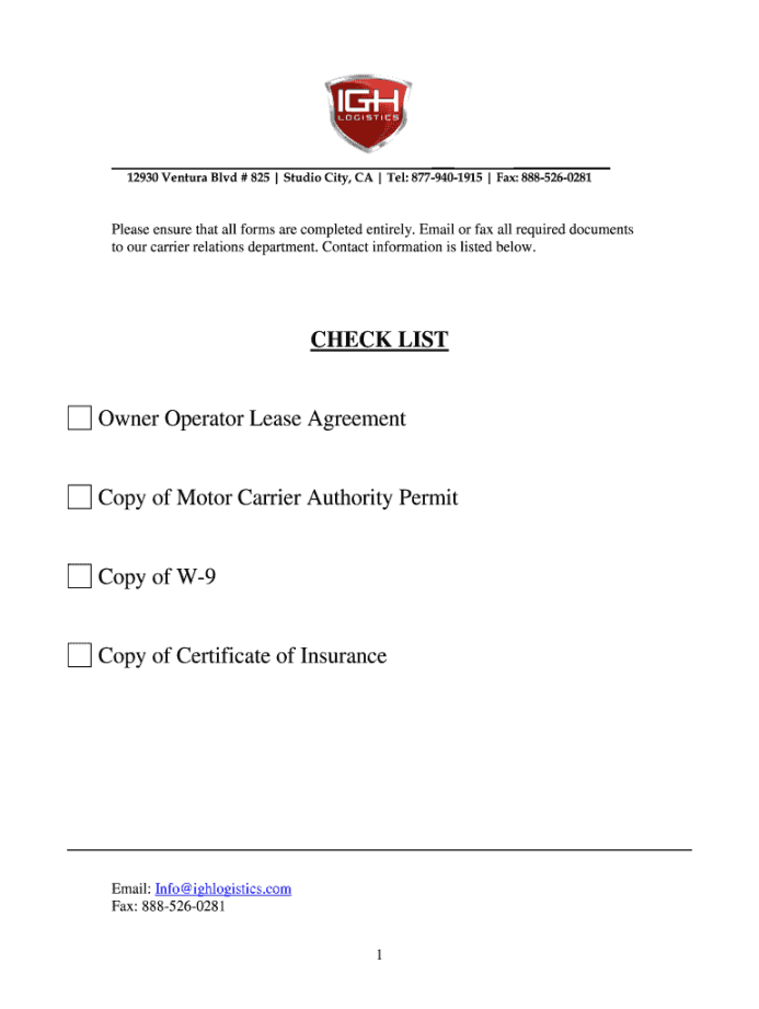 Owner Operator Lease Agreement - Fill Online, Printable, Fillable