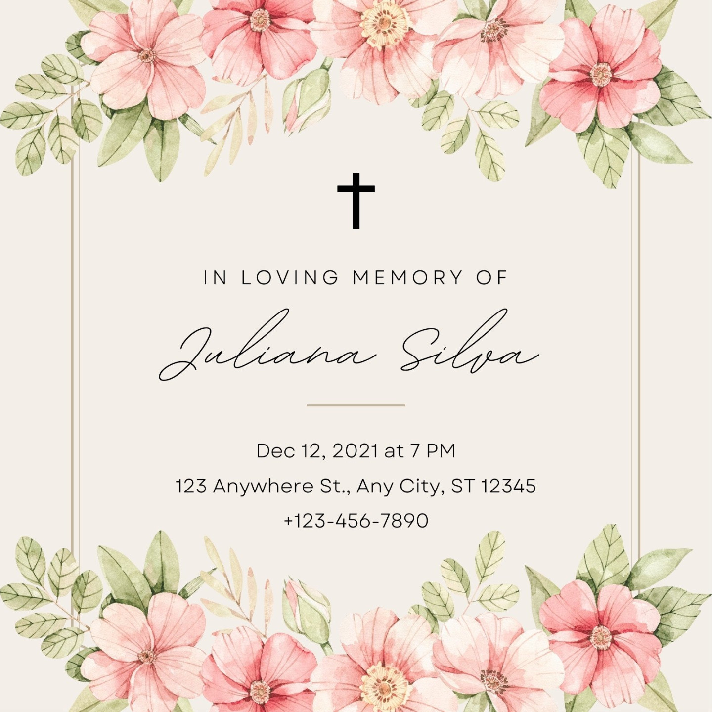 Page  - Free printable, customizable funeral invitation templates