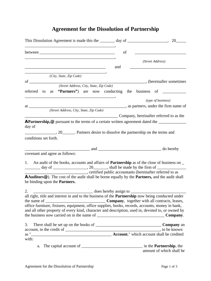 Partnership dissolution agreement pdf: Fill out & sign online  DocHub