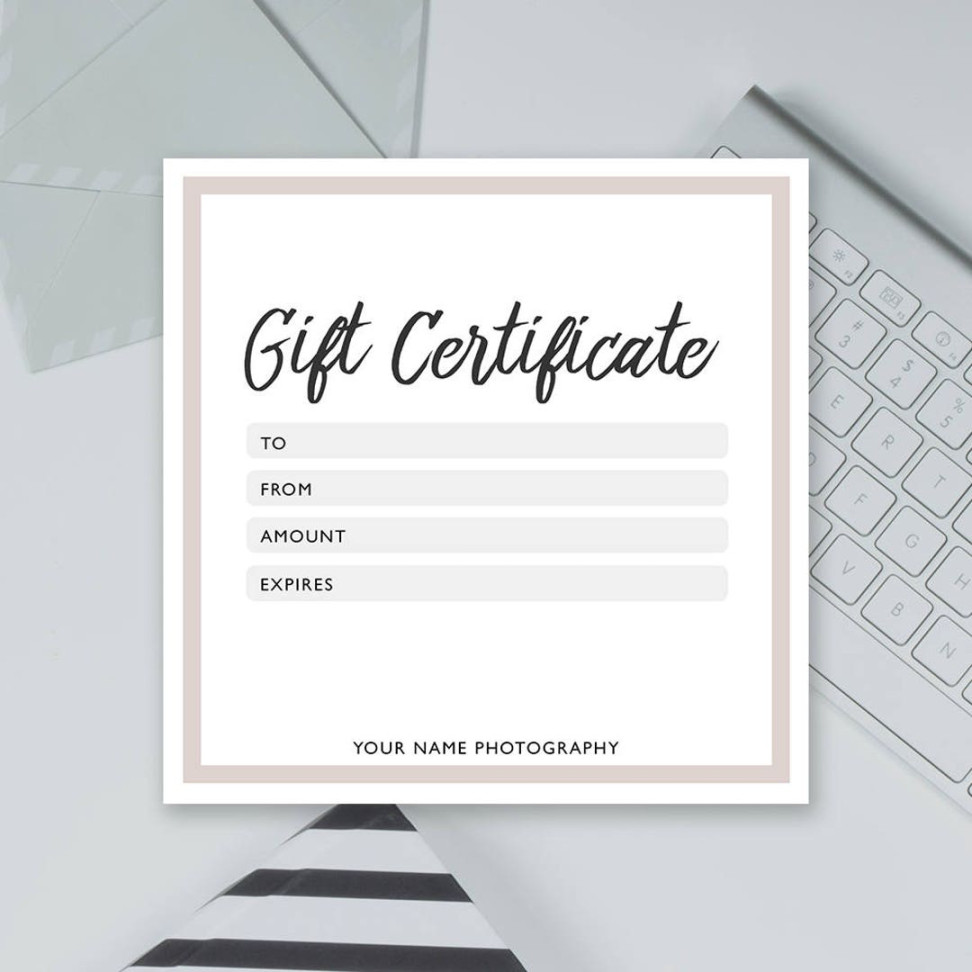 Photography Gift Certificate Template Studio Gift Certificate