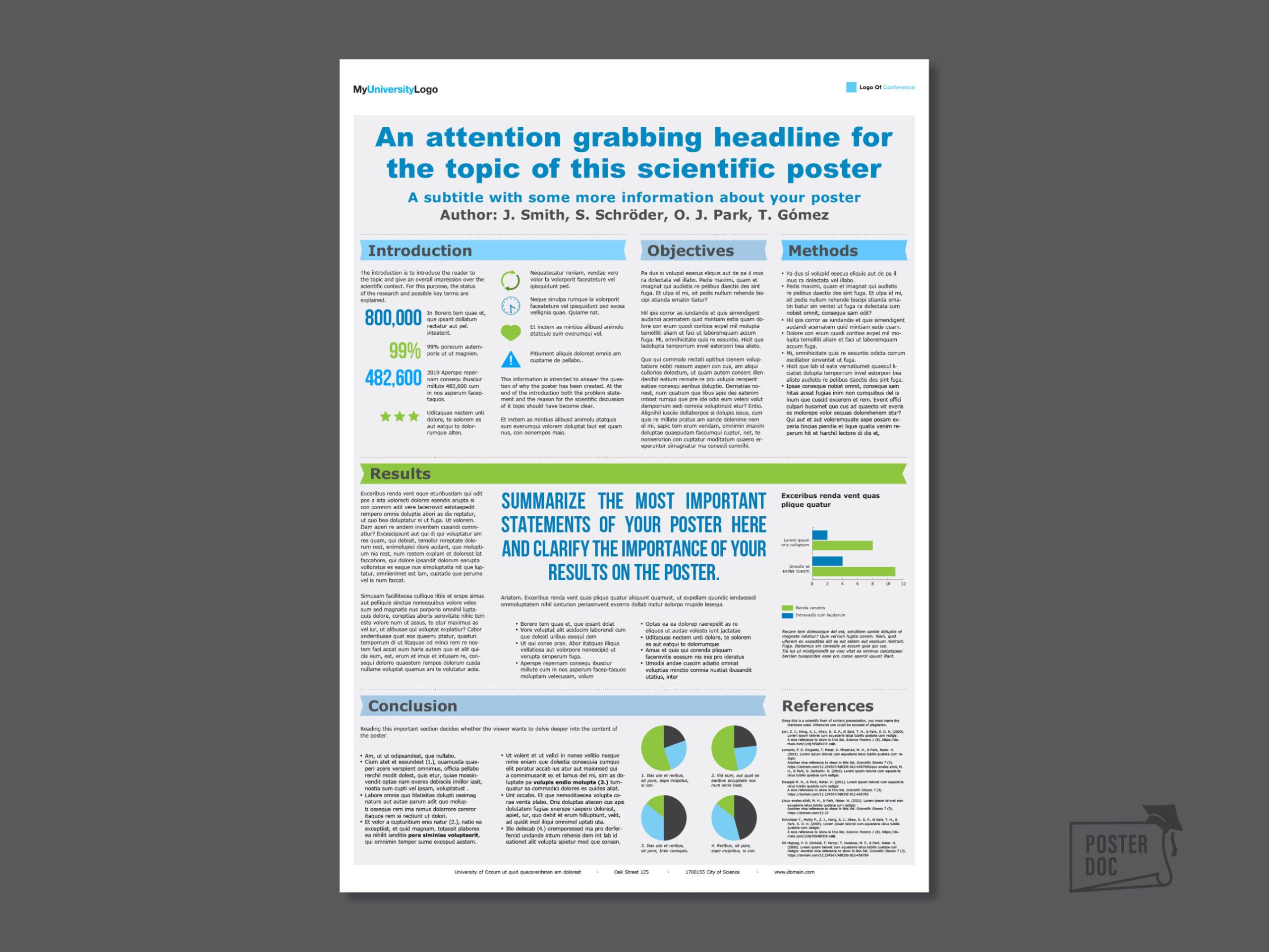 PowerPoint Vorlage Wissenschaftliches Poster DIN A Hochformat