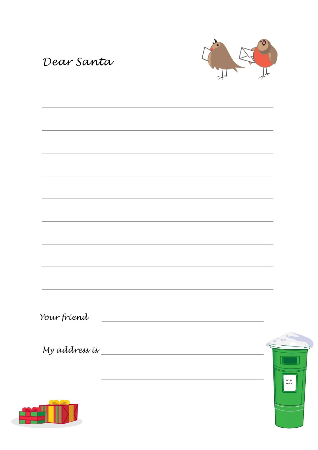 Printable Christmas Letter Templates [% FREE] ᐅ TemplateLab