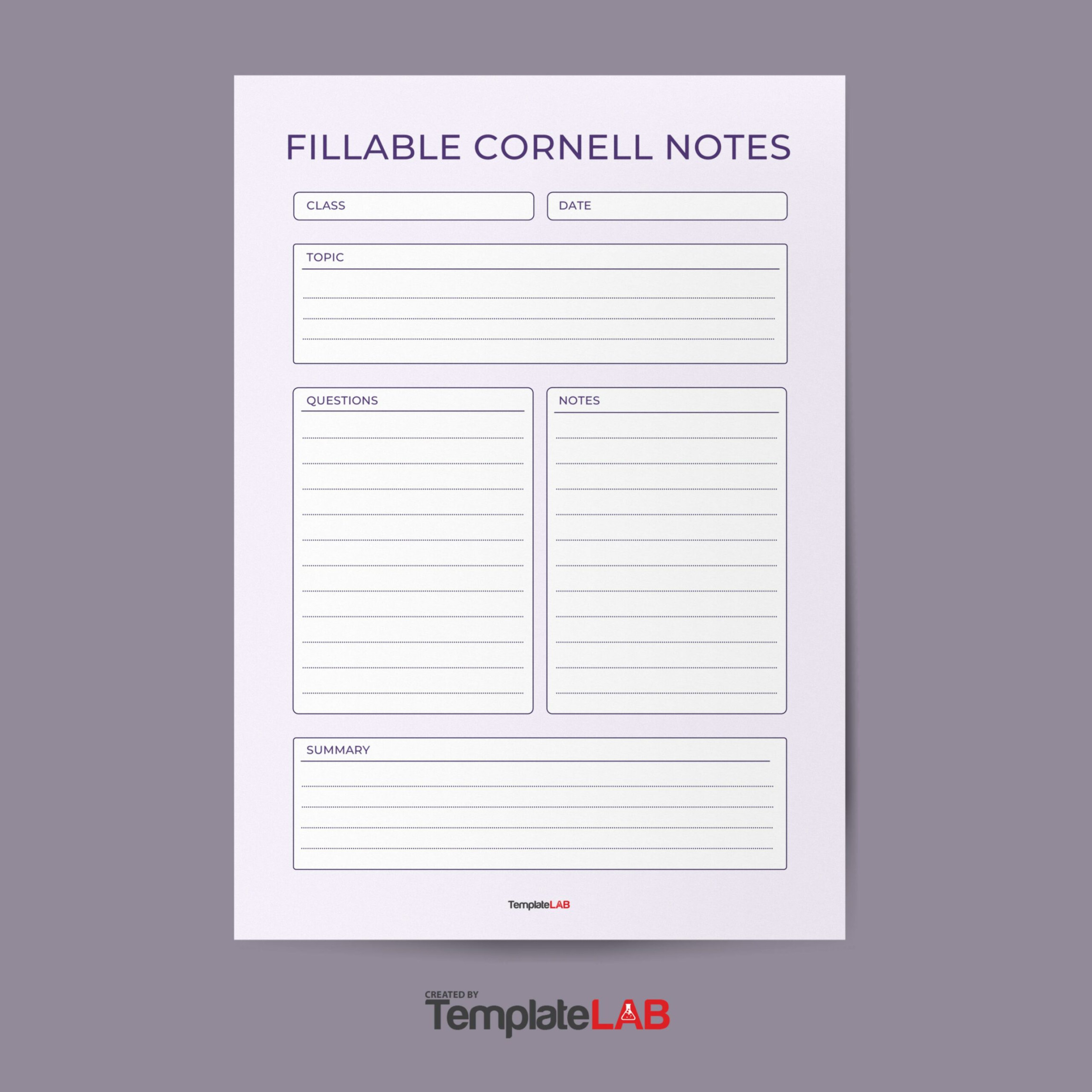 Printable Cornell Notes Templates [Word, Excel, PDF]