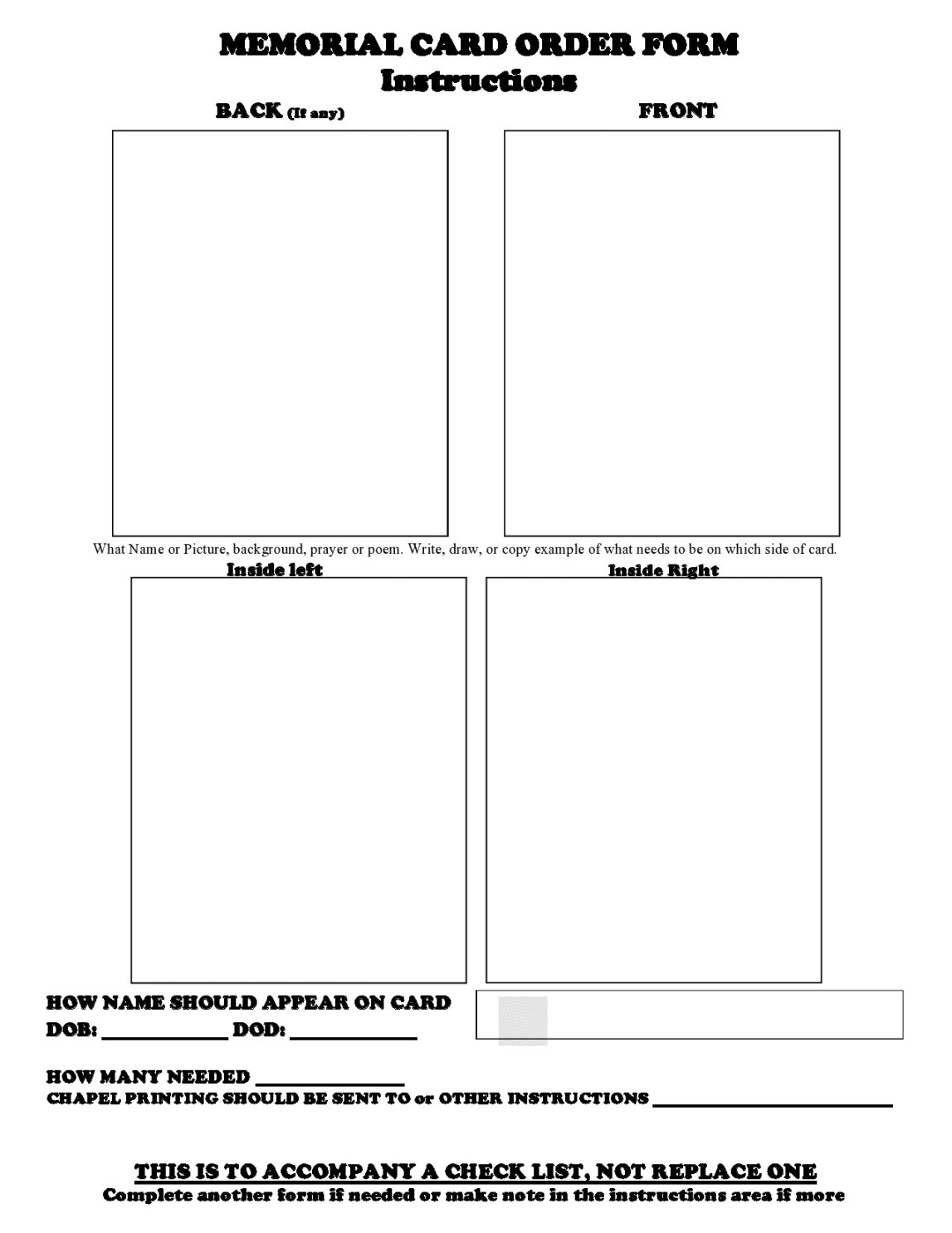 Printable Memorial Card Templates (In Loving Memory)