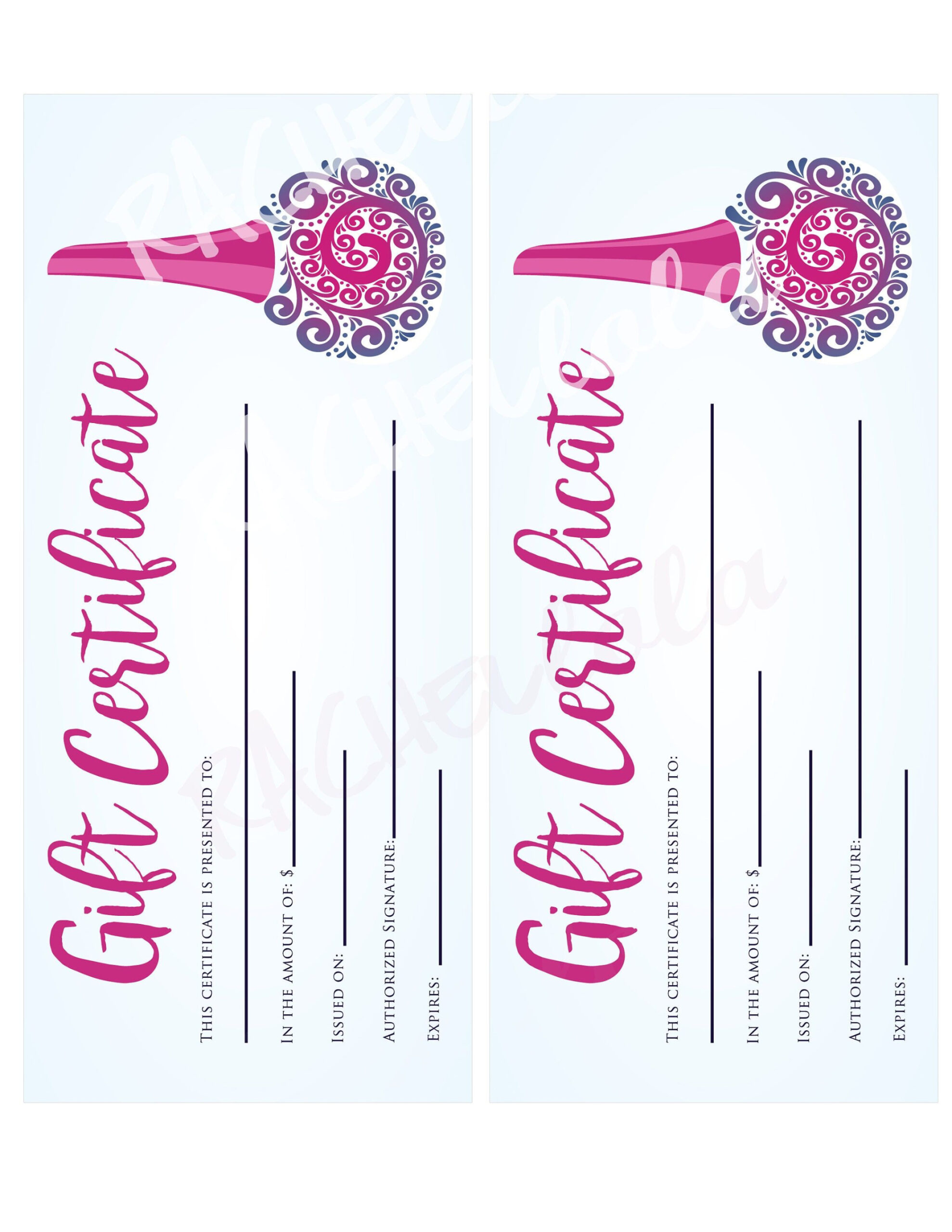 Printable Nail salon Gift Certificate template, Manicure, Pedicure