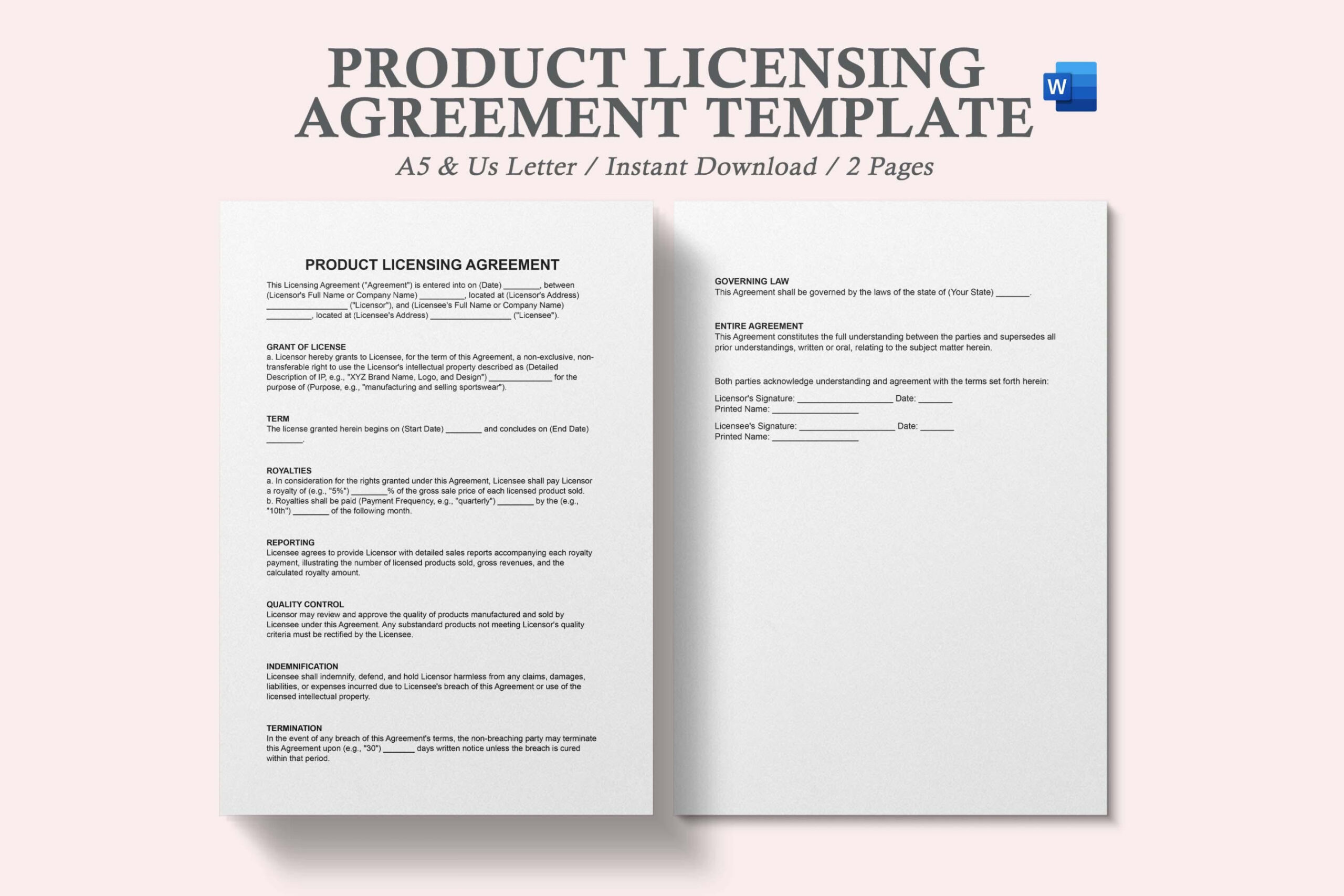 Product Licensing Agreement Template,licensing Agreement Template