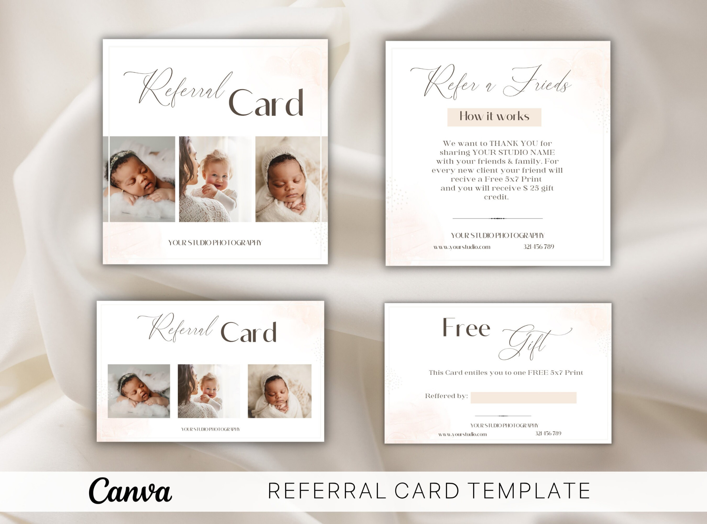 Referral Card Template for Photographers, Canva Template