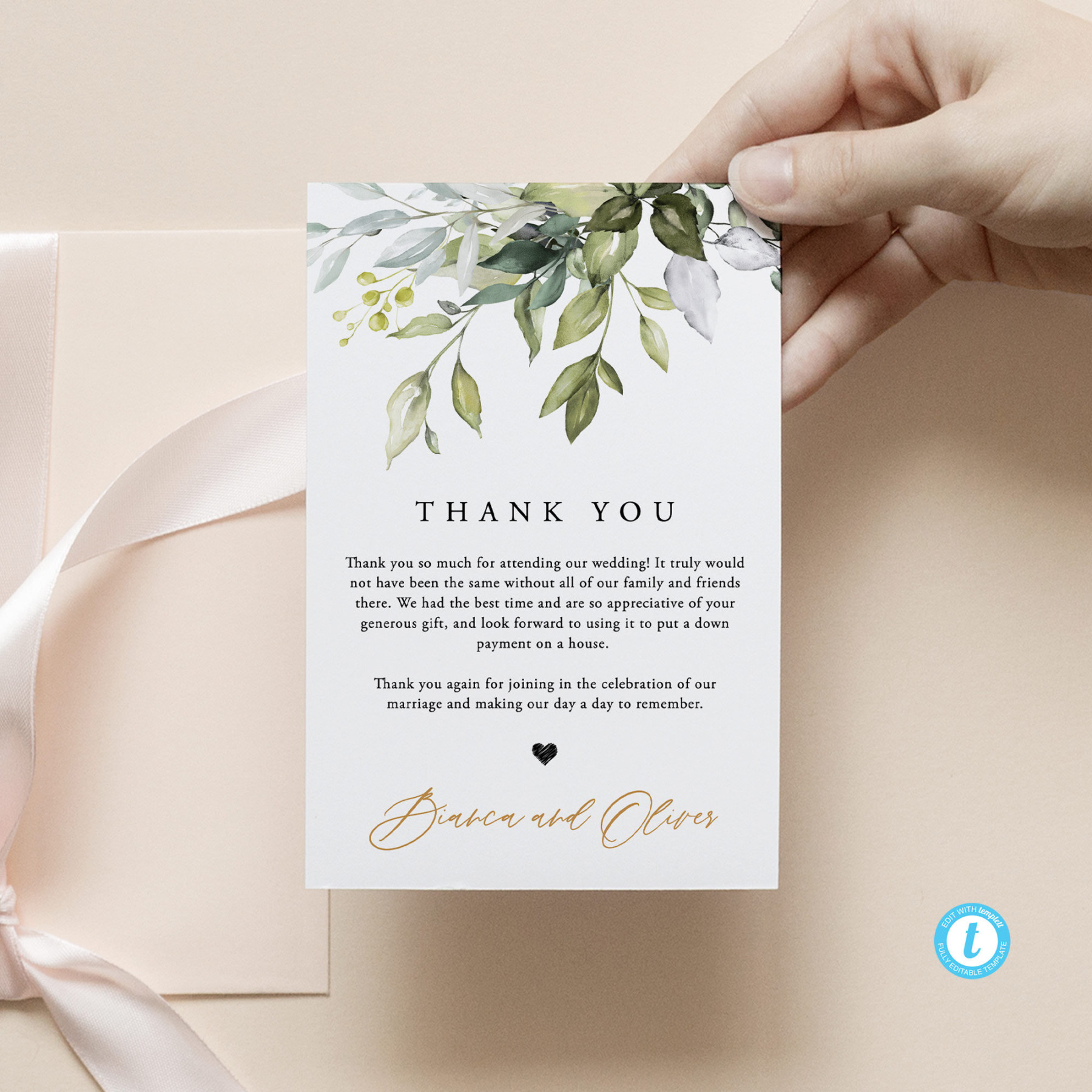 Rustic Wedding Thank You Card Template Download Thank You Cards