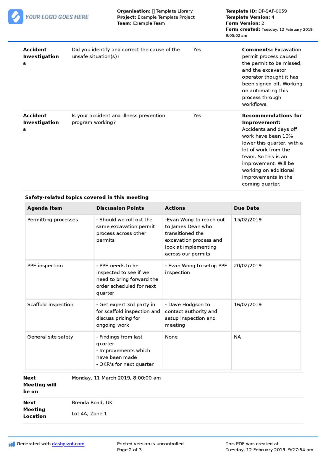 Safety Meeting Minutes Template: Smarter than Word