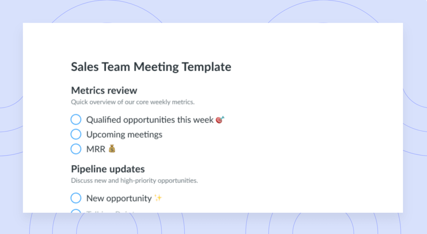 Sales Meeting Agenda Template for Efficient Teams