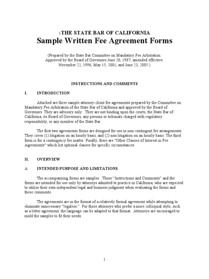 Sample Fee Agreement Forms  PDF  Costs In English Law  Lawyer