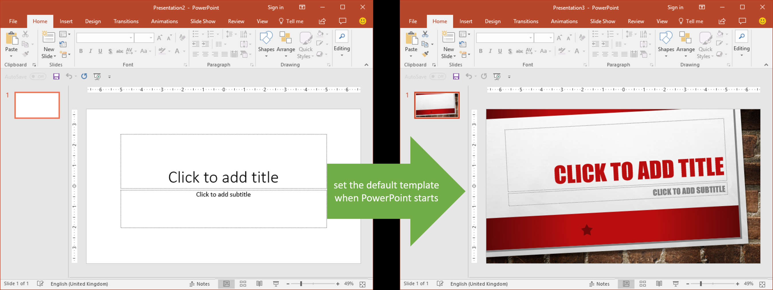 Set the default template when PowerPoint starts  YOUpresent